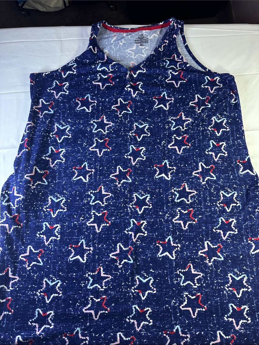 Secret Treasures Navy Star Print Chemise with Red & White Accents